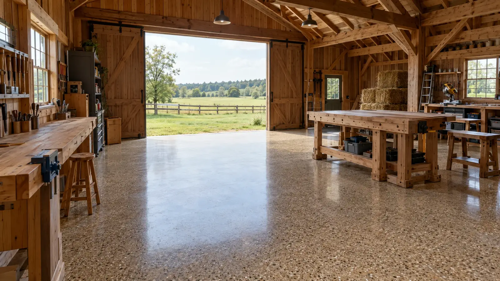 Coated garage floor in College Grove, Tennessee