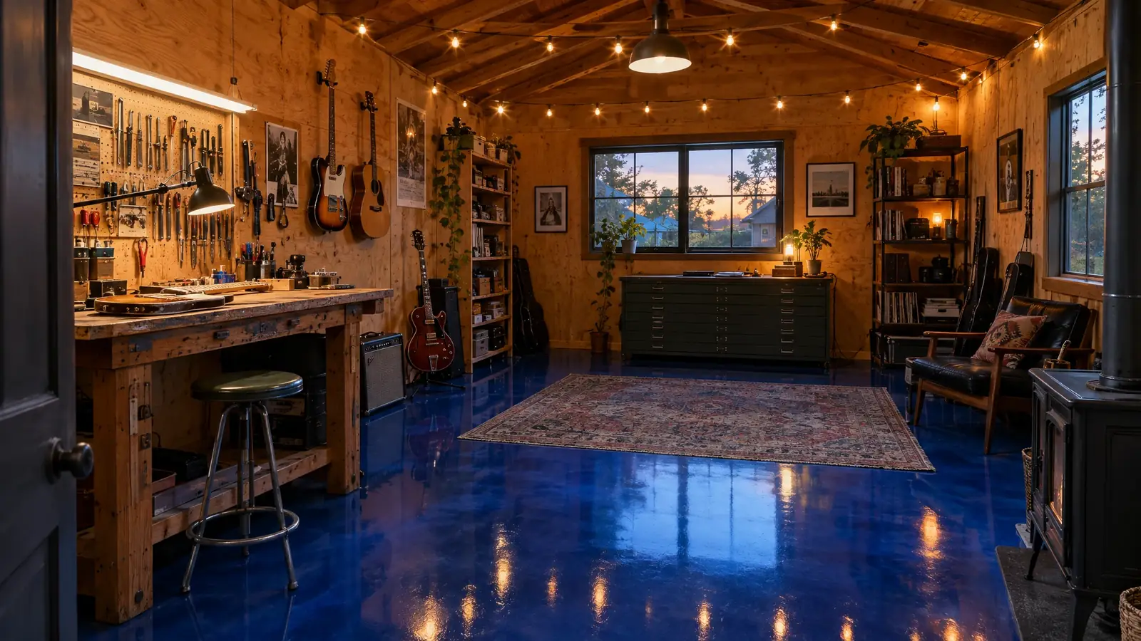 Coated garage floor in East Nashville, Tennessee