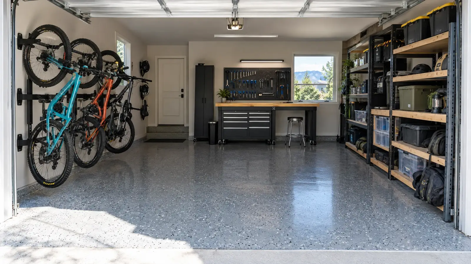 Coated garage floor in Hermitage, Tennessee