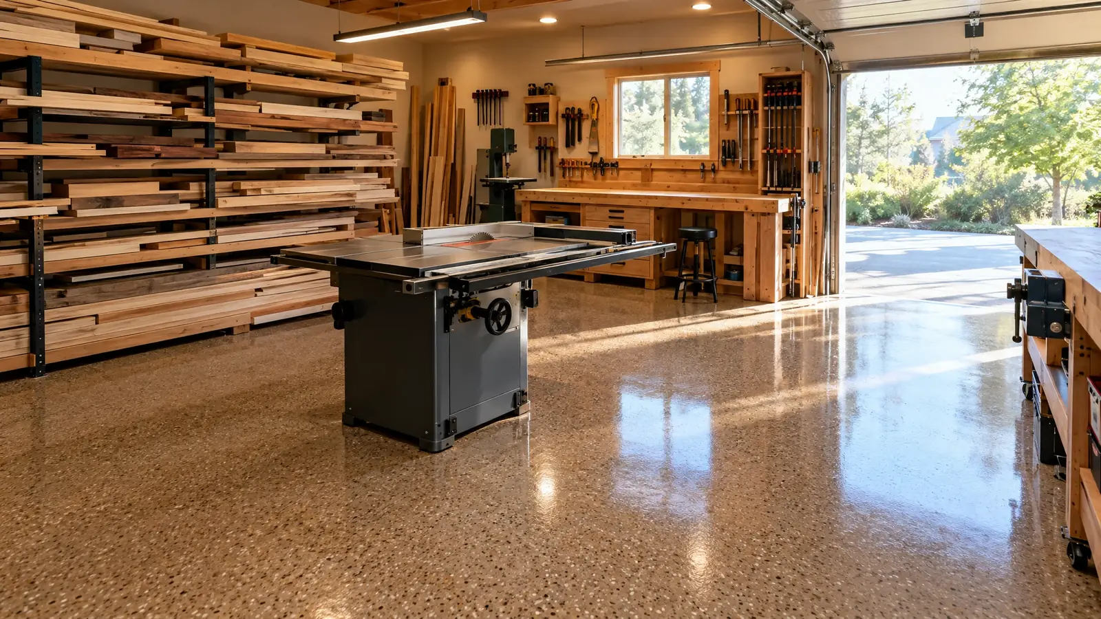 Coated garage floor in La Vergne, Tennessee