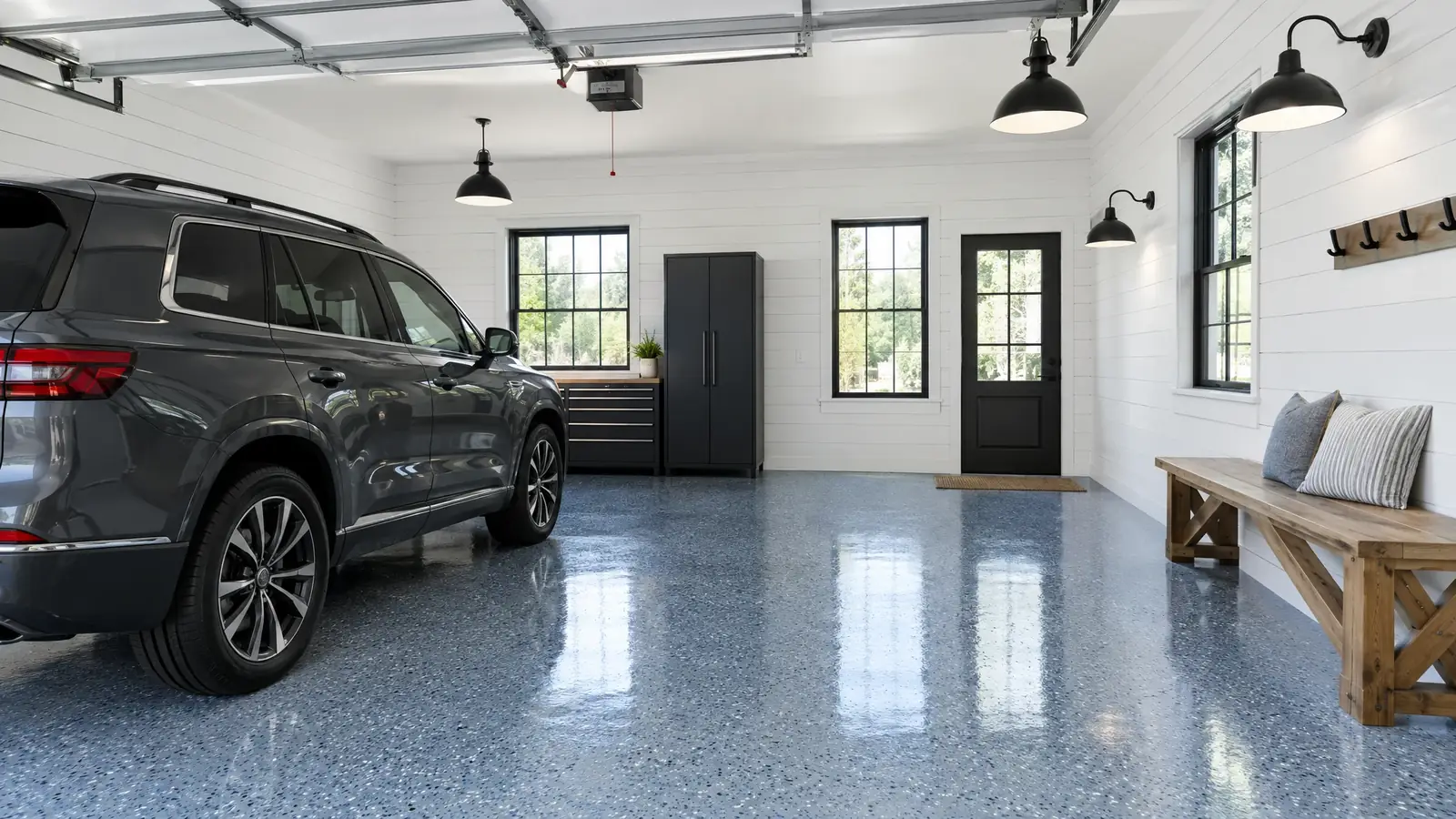 Coated garage floor in Nolensville, Tennessee