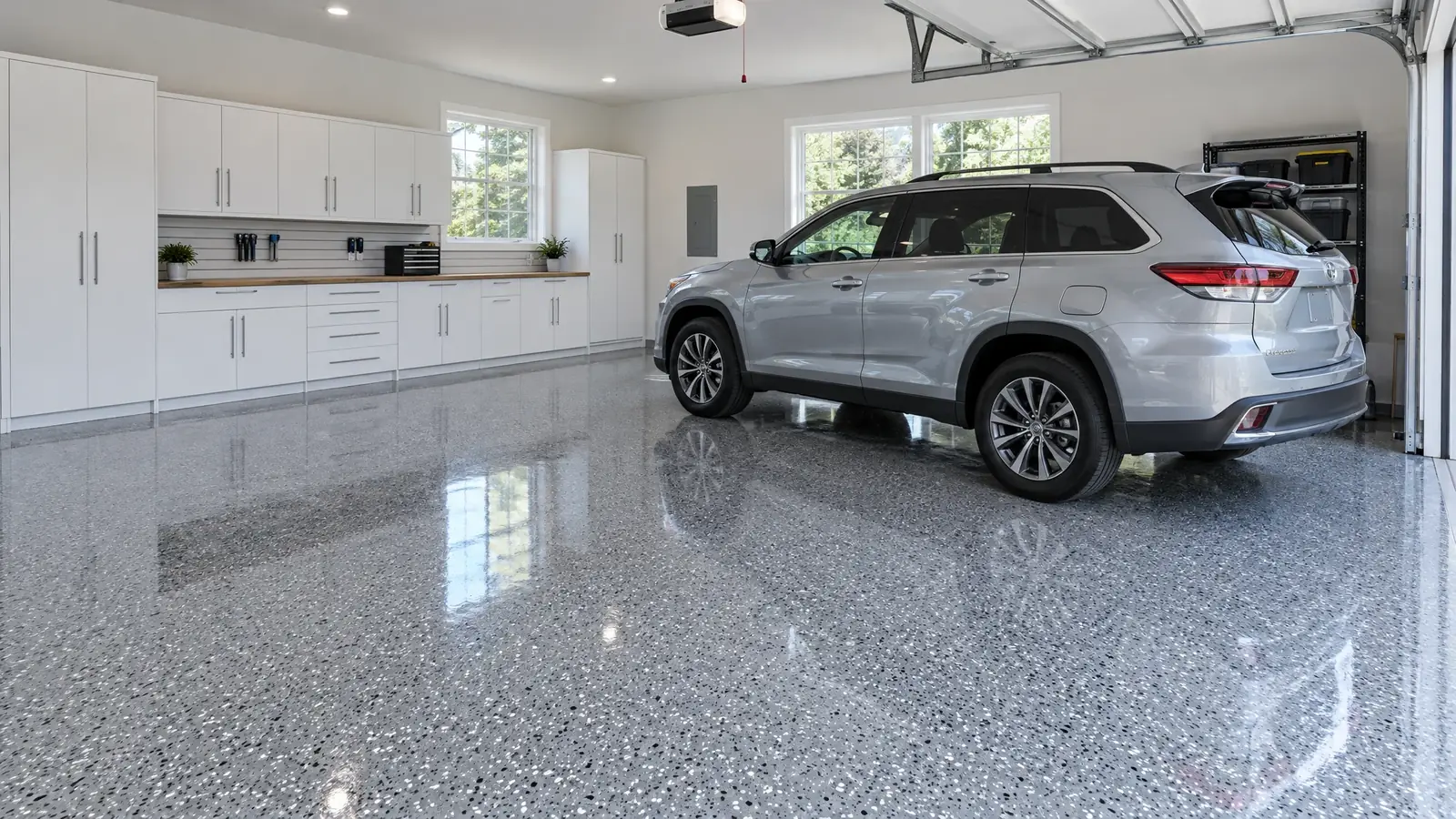 Full Flake garage floor finish