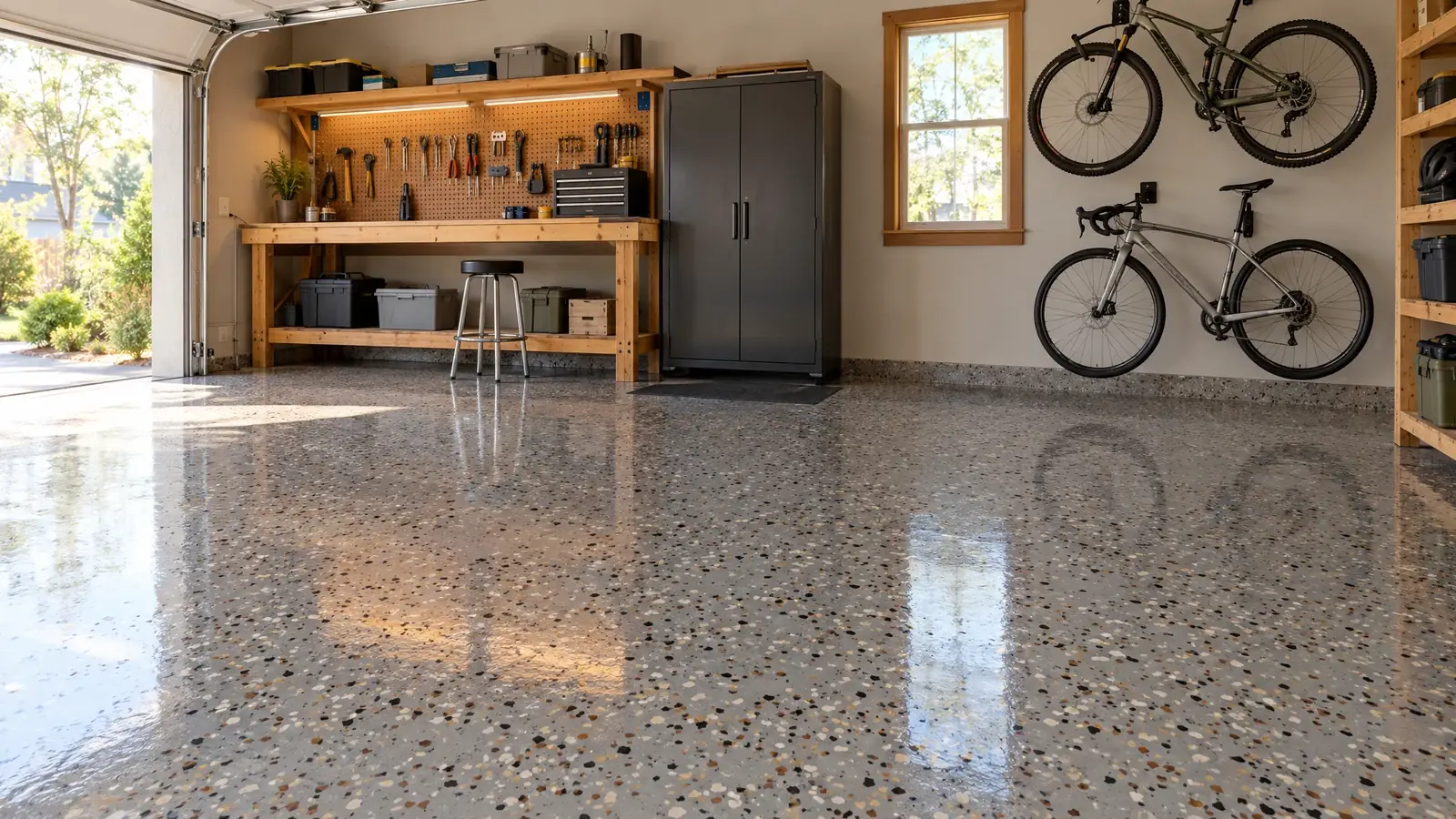 Partial Flake garage floor finish
