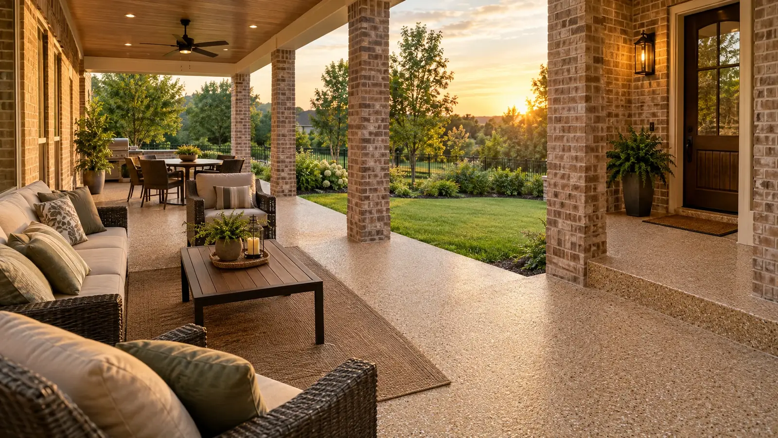 Quartz garage floor finish
